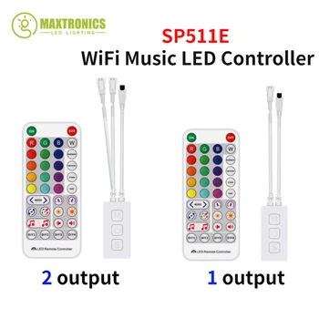 SP511E WiFi Музикален led Контролер С Двоен Изход Алекса Smart Voice Control APP За WS2812b WS2811 Адресуемая Пиксел RGB Led Лента