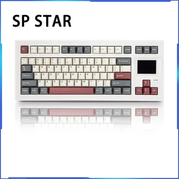 Sp Star D82 Pro Безжична Ръчна Клавиатура с 3 режима на Гореща Замяна Rgb Подсветка Pad Е-Спортна и Детска Клавиатура Дисплей Компютърна Игра