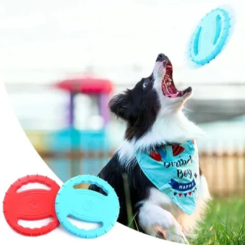 TPR Неразрушаемый звук, глас, Плаващи фризби, Тренировъчен скърцане, Летящ диск, Интерактивни играчки за домашни кучета