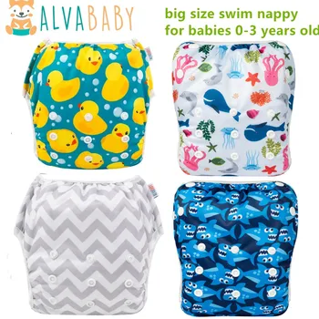 U Pick Alvababy Голям размер подгузника за плуване, бански костюм, модерен пелените за многократна употреба за плуване за бебета 0-3 години