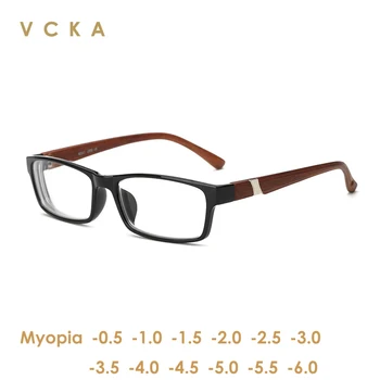 VCKA Модни Мъжки И Женски Квадратни Очила за Късогледство със Синьо Покритие 0 -1 -1.5 -2 -2.5 -3 -3.5 -4 -4.5 -5 -5.5 -6.0