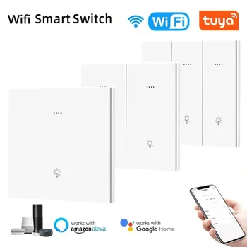 VISWE Smart Light Switch Sasha WiFi Кондензатор не се изисква Smart Life 2/3 Работи с Алекса Google Home