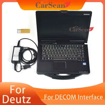 usb-ключ + лаптоп CF53 + За софтуер Deutz DeCOM SerDia поддръжка на протоколи CAN K/ L-Line J1708 Инструмент диагностичен скенер Deutz DECOM