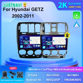 Автомобилна Мултимедийна главното устройство JUSTNAVI с екран 2K, Автомагнитола GPS за Hyundai GETZ 2002 2003 2004 2005 2006 2007 2008 2009 2010 2011 SWC
