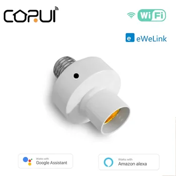 Адаптер за интелигентни електрически крушки eWeLink WiFi E27 90-250 В, на Основата на притежателя на лампи, Безжична гласово управление с Алекса Google Home