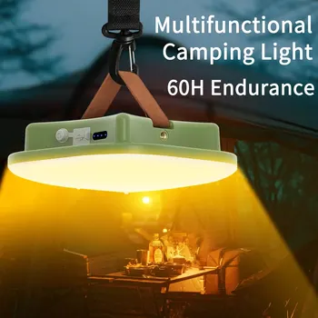 Акумулаторна лампа за къмпинг фенер за работа на открито на палатка, Магнитно усвояването на Аварийно-поддръжка на автомобила, led фенерче USB Type-c