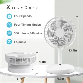Акумулаторна настолен вентилатор USB KASYDoFF, 7200 mah, преносим мини-вентилатор-поставка, охлаждащ Малък сгъваем вентилатор за работния плот, домашен офис и спални