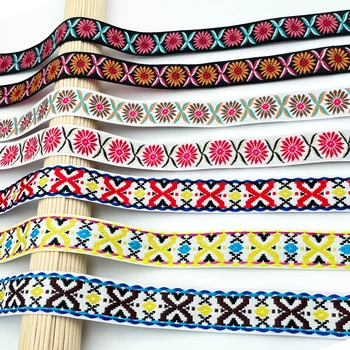 Висококачествен полиестер памучен Жаккардовая тесьма, лента за шиене със собствените си ръце, ленти, ремъци за чанти, шапки, Декоративна лента, плат