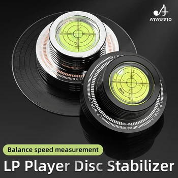 Висококачествен стабилизатор на диск плеър LP Универсален баланс на честотата на въртене 50 Hz с уровнемером от алуминиева сплав за телефони плеър LP.