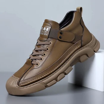 Висококачествени мъжки ежедневни обувки от естествена кожа, висококачествени оксфордские обувки, обувки за туризъм пътуване, мъжки маратонки за бягане