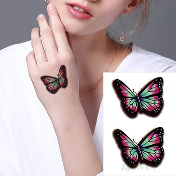 Водоустойчив Временни Татуировки Стикери пеперуди малък цветен животински Фалшива Татуировка Флаш Татуировка на Боди Арт татуировки за Момичета, Жени, Мъже, деца