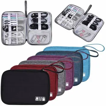 Водоустойчив цифров чанта за съхранение Органайзер голям капацитет за слушалки Калъф за кабели Аксесоари за електроника Пътен комплект Калъф за пътуване