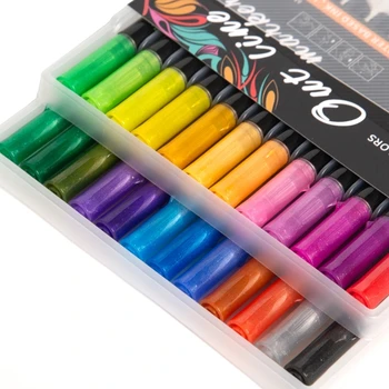 Двухлинейные Контур дръжки 12/24 цветове, блестящи Маркери за деца и възрастни, боядисване, Изработване на картички U4LD