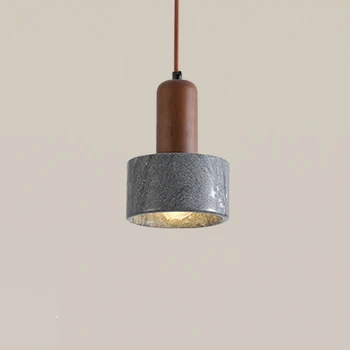Декоративна лампа от Сив Мрамор Ваби Съби, Модерен, Креативен Проста Маса за Хранене под формата на Шапки, на Таблата, Led Таванна лампа Подвесная