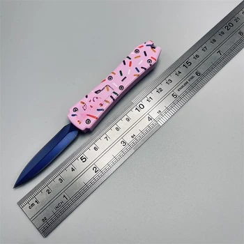 Джобни ножчета за самозащита Mini UT серия Sweet Десерт Warrior MICRO ULTRA OTF TECH с пълна острие Donut Pink EDC