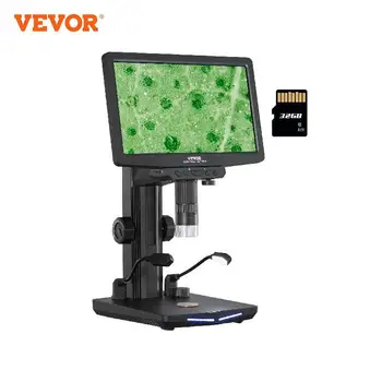 Дигитален микроскоп VEVOR 50X-1000X 10-1300X Увеличаване на 1080P Фото/Видео Монетен Микроскоп е Съвместимо с Windows/Mac OS