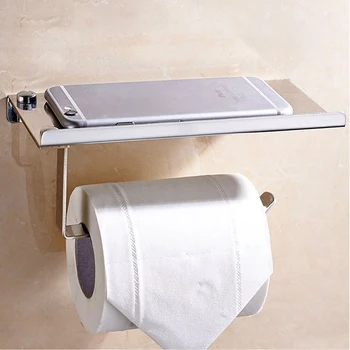 Държач за тоалетна хартия от неръждаема стомана, монтиран на стената на притежателя на ролка хартия, Закачалка за хартиени кърпи за баня баня с Тоалетна, кухня