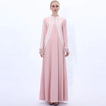 Женствена рокля 2023, Модерно Мюсюлманската Рокля Трапецовидна форма с Ръкав-Фенерче с Дължина до щиколоток и Кръгло деколте, Всекидневни Пролетно-Есенния Халат, Vestidos Ramadan