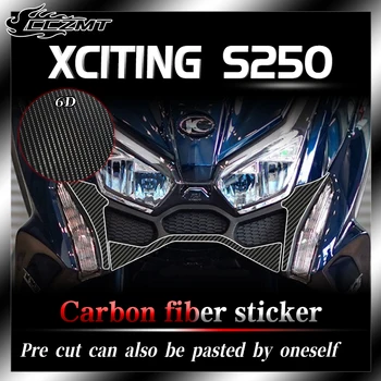 За KYMCO XCITING S250 6D защитен стикер от въглеродни влакна, стикер на горивния резервоар, за украса на купето цветен модел и деколью