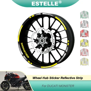 За мотоциклет Ducati MONSTER 1200 1200R 1200S Стикер на предни и задни ръба на джантата, етикети на волана, отразяващи водоустойчиви етикети