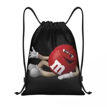 Забавен раница с завязками M & M ' s Chocolate Candy Meme, спортна спортна чанта за жени, мъжки раница за пазаруване