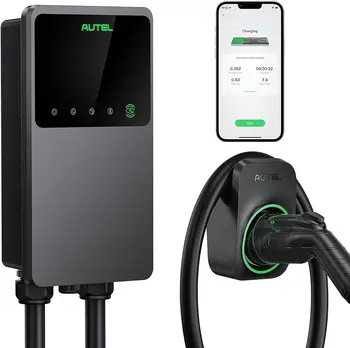 Зарядно устройство Autel MaxiCharger за домашно электромобиля (EV) мощност до 40 А, 240, EVSE с поддръжка на Wi-Fi и Bluetooth 2-ро ниво, NEMA 14-50 Pl