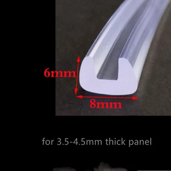 Защитен кант от U-образна ленти, PVC, ограждающая панел с дебелина 3,5-4,5 мм, стъкло, метал, дърво, автомобилни печати са Прозрачни