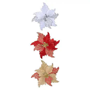 Изкуствени цветя коледна звезда Цветни гирлянди Централните елементи на изкуствено цвете коледна декорация Имитация на Коледни цветове