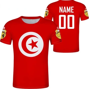 Изработена по поръчка на тениска с име и номер на ТУНИС 3D, футболни тениски с национални флага на Тунис, Дрехи за мъже и жени, подаръци