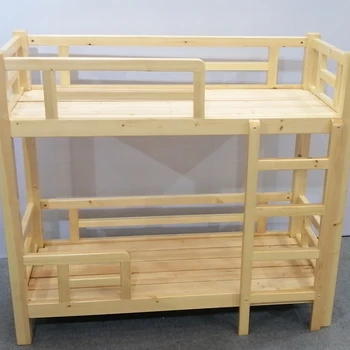 Индивидуална Дървена Търговско Едно Дървено Двуетажно Легло с дървена Стълба