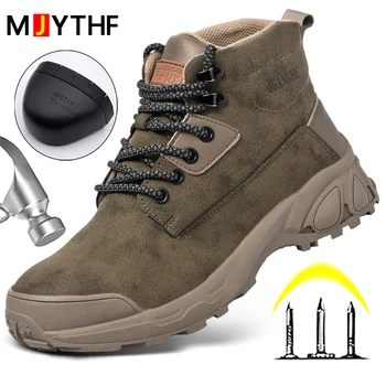 Качествени работни обувки, сигурно обувки със стоманени пръсти, мъжки защитни обувки със защита от удар и пробождане, мъжки неразрушаемые обувки, промишлена обувки