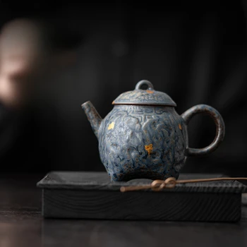 Китайски керамичен чайник, домакински чай, могат да бъдат покрити с бронзова пудра, чай кунг-фу с един гърнето
