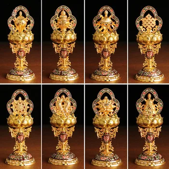 Китайските Осем Благоприятни Скулптурни орнаменти Зала на Буда Хол Украса според Фън шуй Инструменти на Буда Занаяти Будистки аксесоари