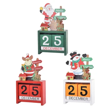 Коледен настолен календар Настолен Номер, Дата, Дървени блокове, Календар за обратно броене Коледен Настолен календар, Коледен декор