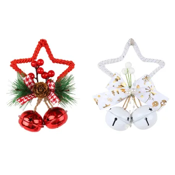 Коледни висулки във формата на петолъчна звезда, направени със собствените си ръце, Коледна елха, Висящи лък, камбанка, подпори за прозорци, Коледна украса, Подаръци, аксесоар