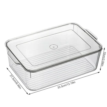 Кутия за съхранение на пресни продукти в хладилника Прозрачна кутия за ДОМАШНИ ЛЮБИМЦИ Органайзер за съхранение на напитки в хладилника с удължен капак на кратък фасона