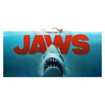 Кърпа от микрофибър Jaws Shark Ocean за баня, Бързосъхнеща удобен плат за пране за деца и възрастни