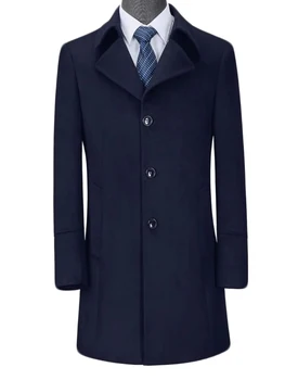 Луксозни автентични Дълги якета от 100% вълна за мъже, зимно яке, тренч, зимни якета За мъже, Зимни палта, Мъжко яке, дрехи