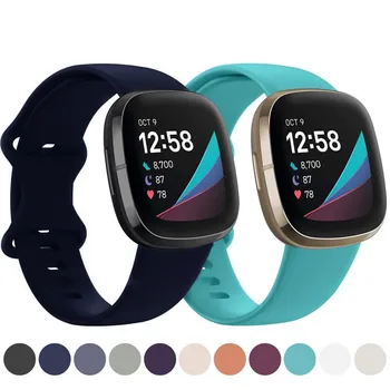 Мек Спортен Силиконов Ремък за многоцветни Смарт часа Fitbit Versa 3 /Fitbit Sense, Разменени Гривна за гривни Fitbit Versa