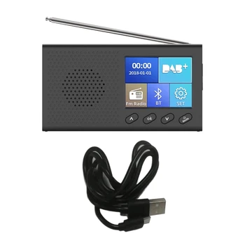 Мини преносим DAB приемник, FM-радио, Bluetooth съвместим музикален плейър 4.2 с подкрепата на стереовыхода 3,5 мм E1YA