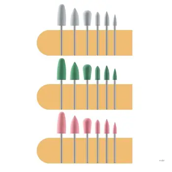 Многофункционални аксесоари за грижа за ноктите, 6 бр. различни шлифовъчни глави за ексфолиране на мъртвата кожа и полиране на ноктите