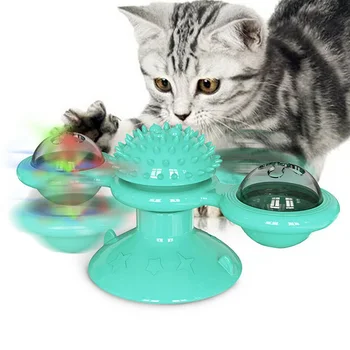 Многофункционални играчки-тел за котки, въртяща се вятърна мелница, въртяща маса, играчки за котки, Чесалка, Зудящее устройство, Шлайфане зъб, Светещ играчка