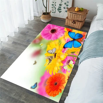 Модерни килими CLOOCL, свежи цветя, цветни маргаритки, изкуство пеперуди, постелки с 3D-принтом, килими за хол, всекидневна с кухненски мат