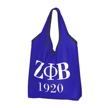 Модни Печатни Чанти За пазаруване С Логото на Женското Дружество Zeta Phi Beta, Преносими Чанти За Пазаруване На Рамото, Гръцката Буква 1920, Чанта