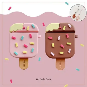 Мультяшное сладолед за Apple AirPods 1 2 Pro, калъф за слушалки, Bluetooth и 3-то поколение силиконов мек калъф, предпазващ калъф