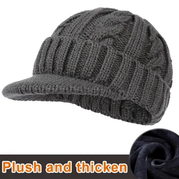 Мъжка И дамска топла шапка с утиным по езика, защита на ушите от зимните студени тръпки, Вълнени шапки, топла шапка