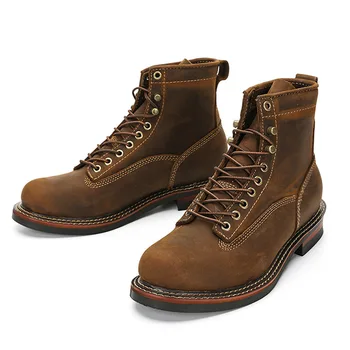 Мъжки висококачествени маркови улични обувки от естествена кожа, армейските специални обувки за пустинята, Мъжки дизайнерски обувки на щиколотку