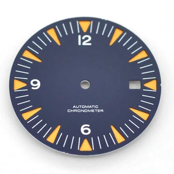 Мъжки стерилни часовник с циферблат 31 мм, сини на цвят, блясък, подходящи за Miyota8205 / 8215 / 8215A, ета 2836 、 2824 DG2813, серия seagull st1612