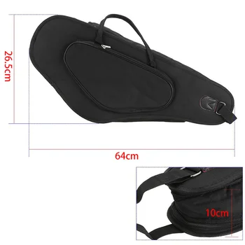 Найлон черна чанта за алт-саксофон Alto Eb, калъф за алт-саксофон, дизайн с двойни ципове, калъф за съхранение на тръби, защитни чанта за алт-саксофон