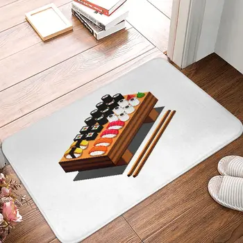 Нескользящий подложка за суши, японски пиксельный арт, подложка за баня, кухненски мат, добре дошли килим с фланелевым модел, декор